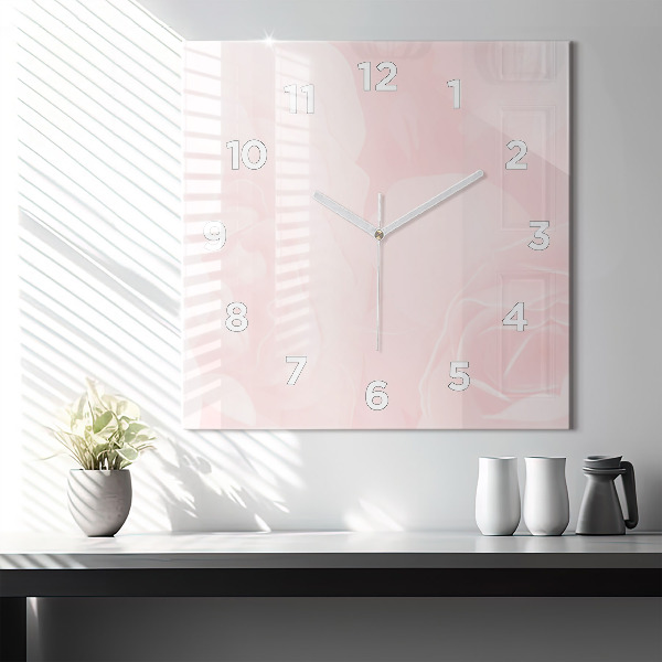 Horloge carrée en verre Roses en fleurs