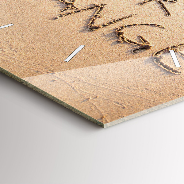 Horloge carrée en verre Citation sur la plage