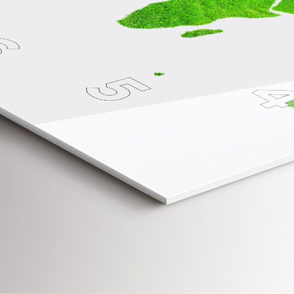 Horloge carrée en verre 'Carte de l''herbe verte'