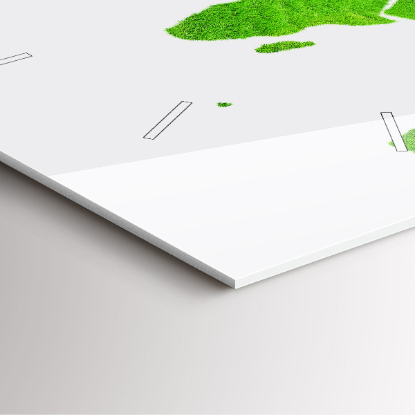 Horloge carrée en verre 'Carte de l''herbe verte'