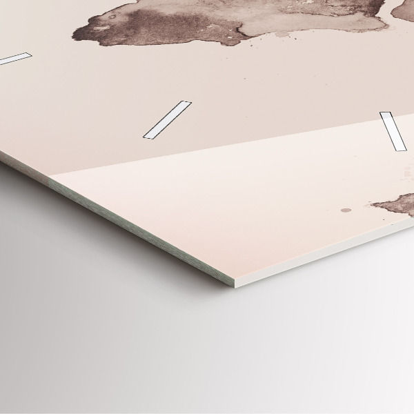 Horloge carrée en verre 'Carte du monde à l''aquarelle'