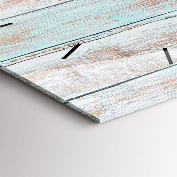 Horloge carrée en verre Bois pastel