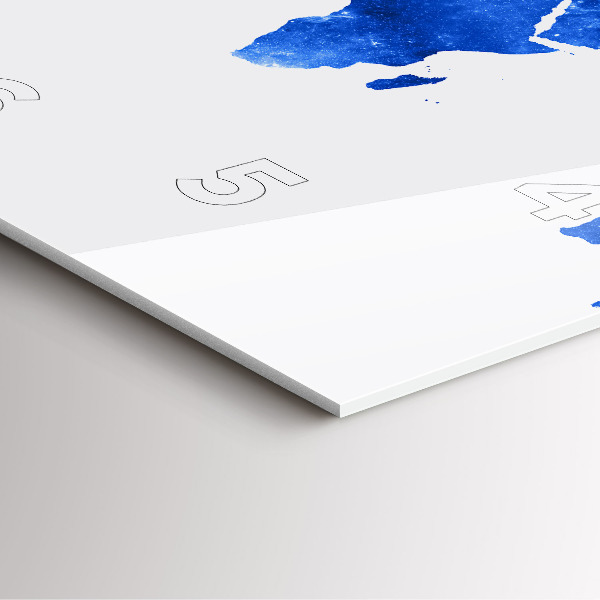 Horloge carrée en verre Carte du monde spatial