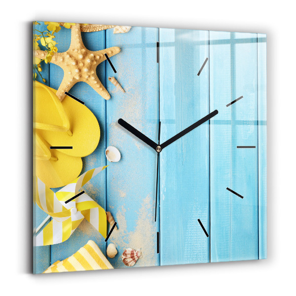 Horloge carrée en verre Accessoires et planches de plage