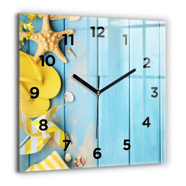 Horloge carrée en verre Accessoires et planches de plage