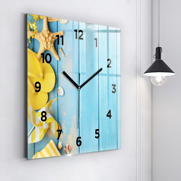 Horloge carrée en verre Accessoires et planches de plage