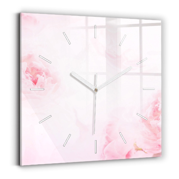 Horloge carrée en verre Fleurs en fleurs