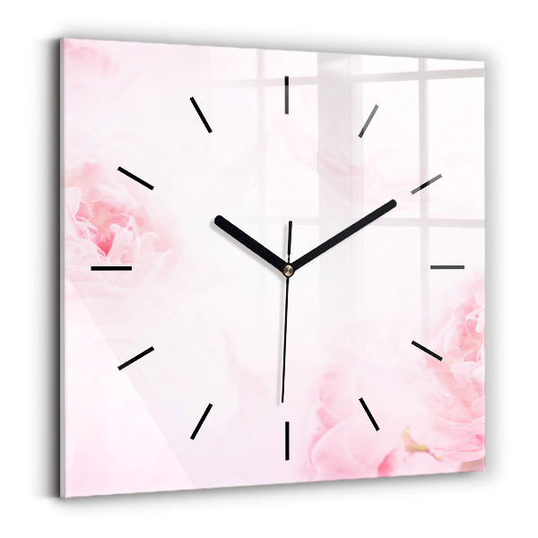 Horloge carrée en verre Fleurs en fleurs