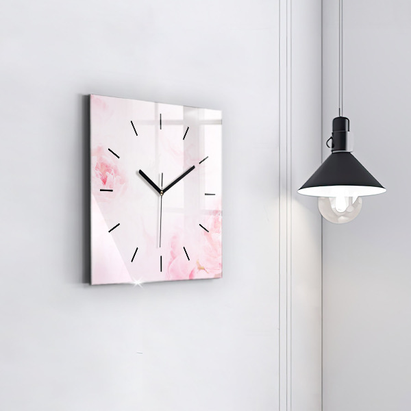 Horloge carrée en verre Fleurs en fleurs