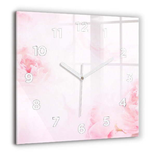 Horloge carrée en verre Fleurs en fleurs