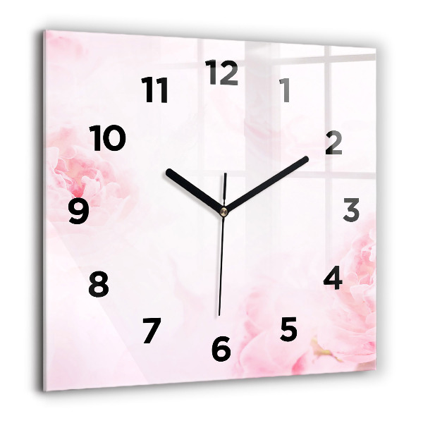 Horloge carrée en verre Fleurs en fleurs