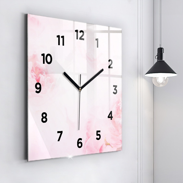 Horloge carrée en verre Fleurs en fleurs