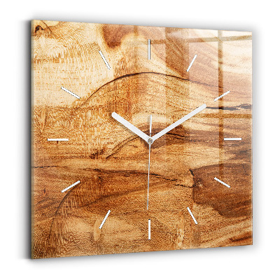 Horloge carrée en verre Texture du bois