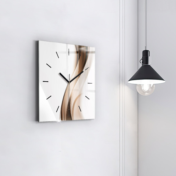 Horloge carrée en verre 'Ligne d''abstraction'