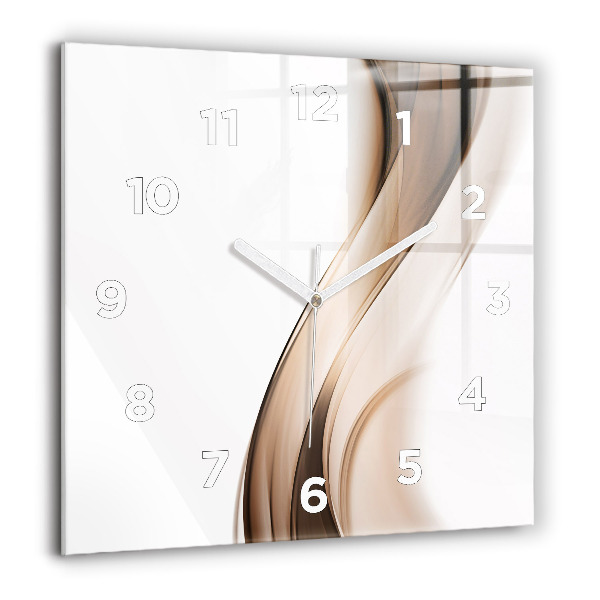 Horloge carrée en verre 'Ligne d''abstraction'