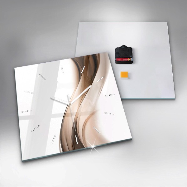 Horloge carrée en verre 'Ligne d''abstraction'