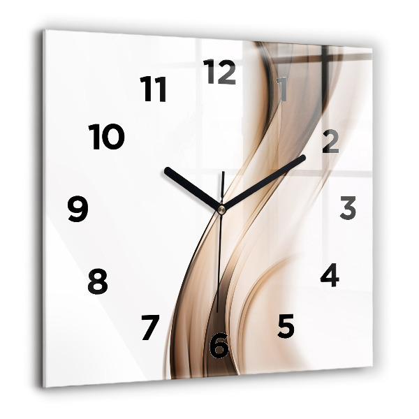 Horloge carrée en verre 'Ligne d''abstraction'