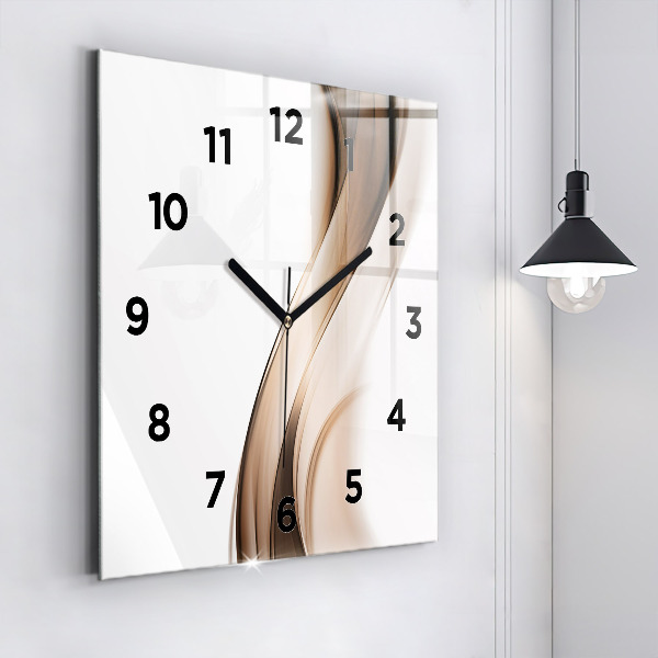 Horloge carrée en verre 'Ligne d''abstraction'