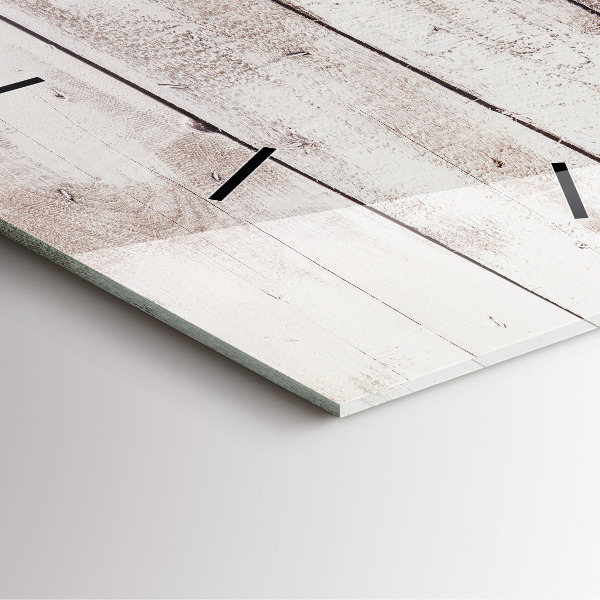 Horloge murale carrée Planches de bois clair