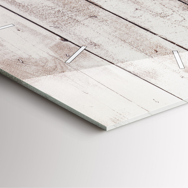 Horloge murale carrée Planches de bois clair