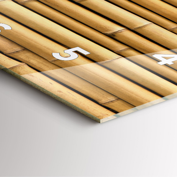 Horloge murale carrée bâtons de bambou