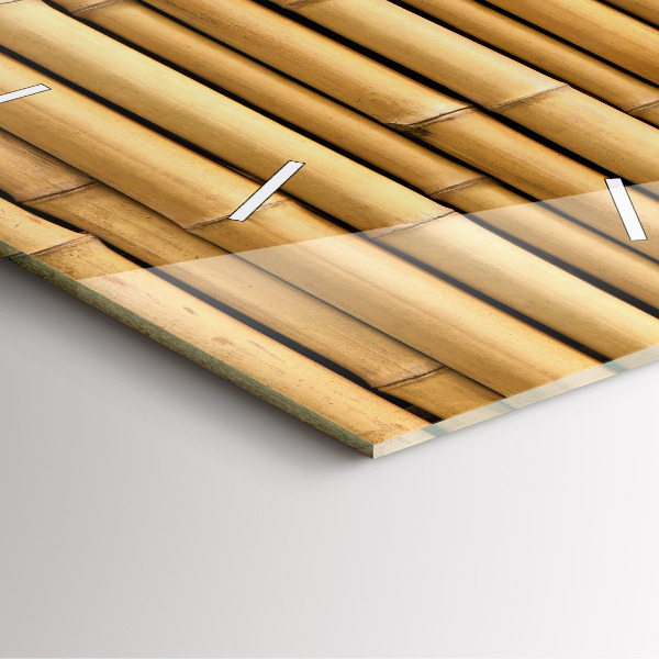 Horloge murale carrée bâtons de bambou