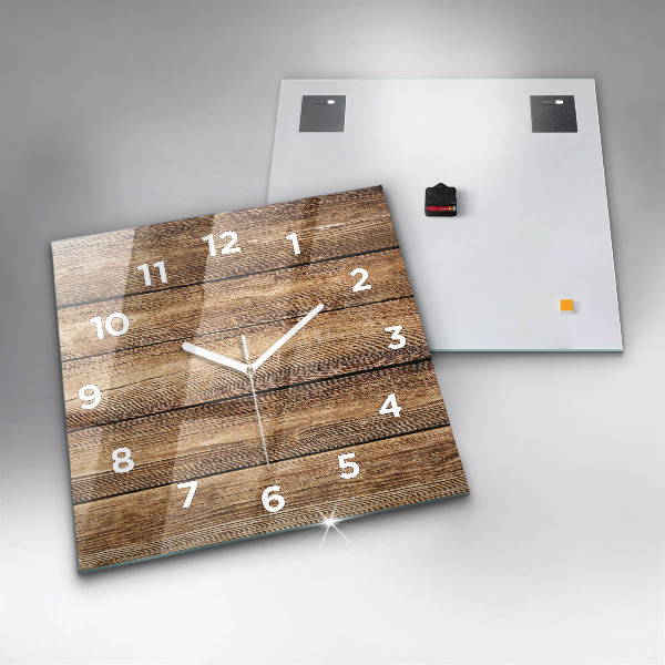 Horloge murale carrée planches de bois
