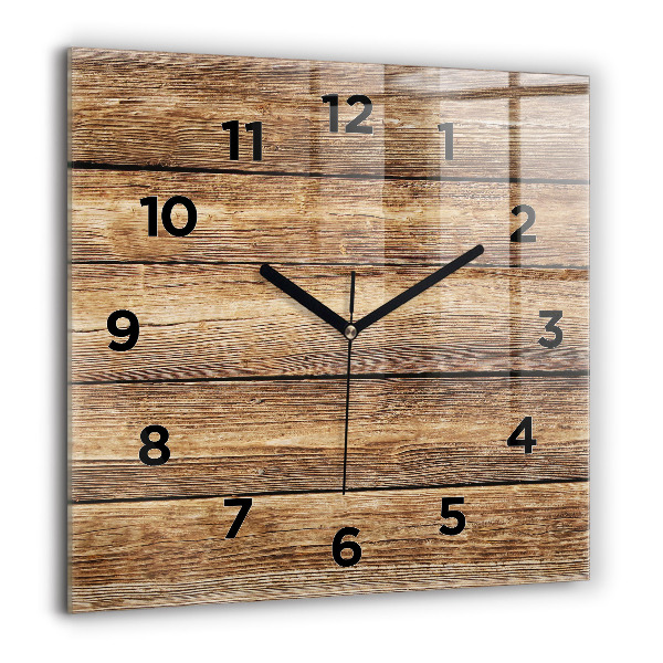 Horloge murale carrée planches de bois