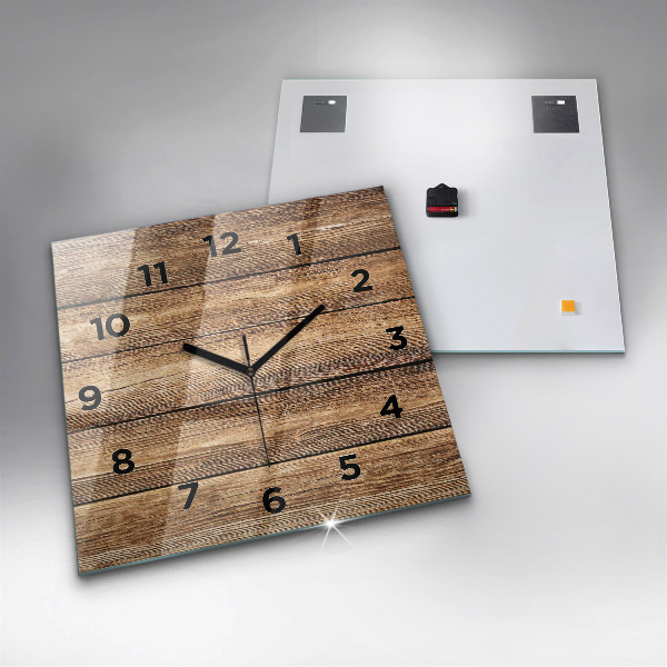 Horloge murale carrée planches de bois