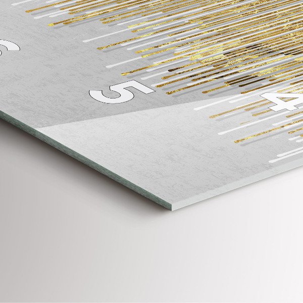 Horloge murale carrée Motif décoratif et or