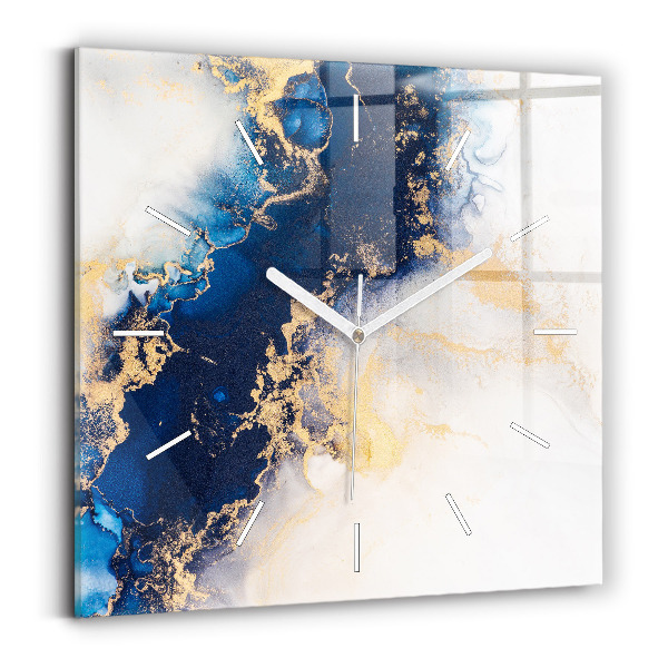 Horloge murale carrée Motif en marbre