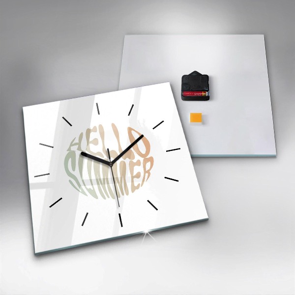 Horloge murale carrée 'Bonjour l''été !'