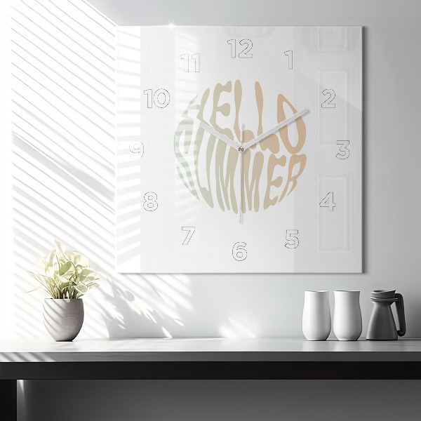 Horloge murale carrée 'Bonjour l''été !'