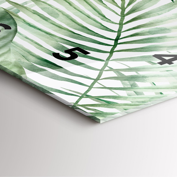 Horloge murale carrée Feuilles de plantes peintes