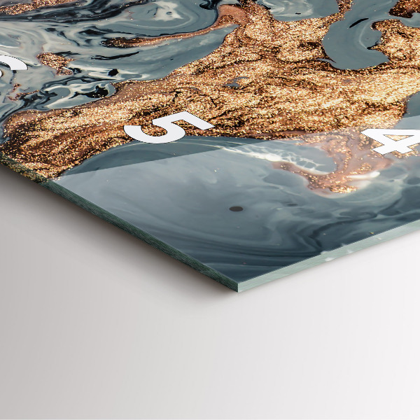 Horloge murale carrée Marbre doré abstrait