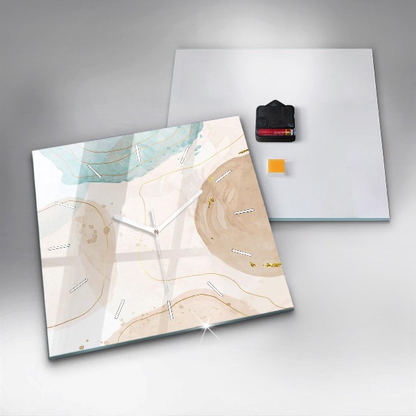 Horloge murale carrée 'Taches d''aquarelle'