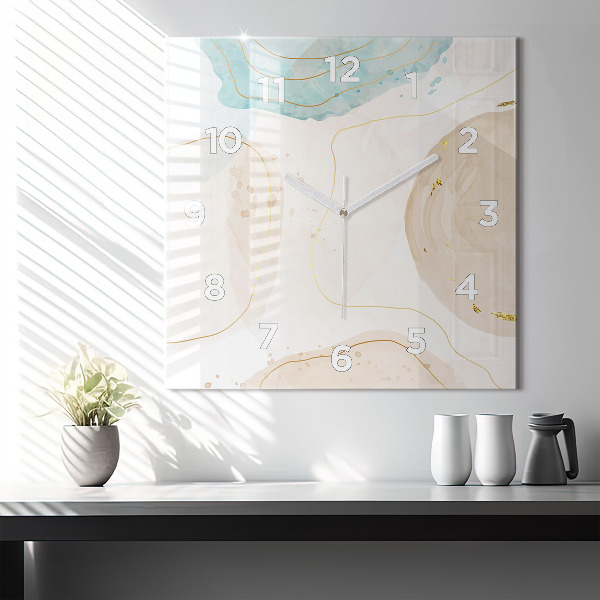 Horloge murale carrée 'Taches d''aquarelle'