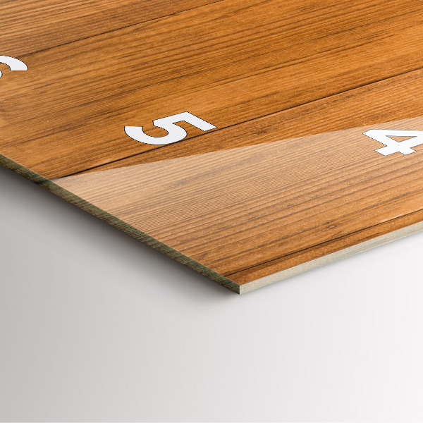 Pendule carrée en verre planches de bois