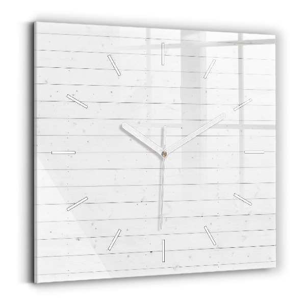 Pendule carrée en verre Motif de panneaux en bois