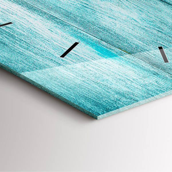 Pendule carrée en verre Vieux bois bleu