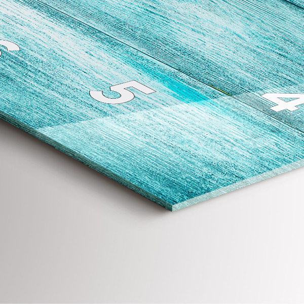 Pendule carrée en verre Vieux bois bleu