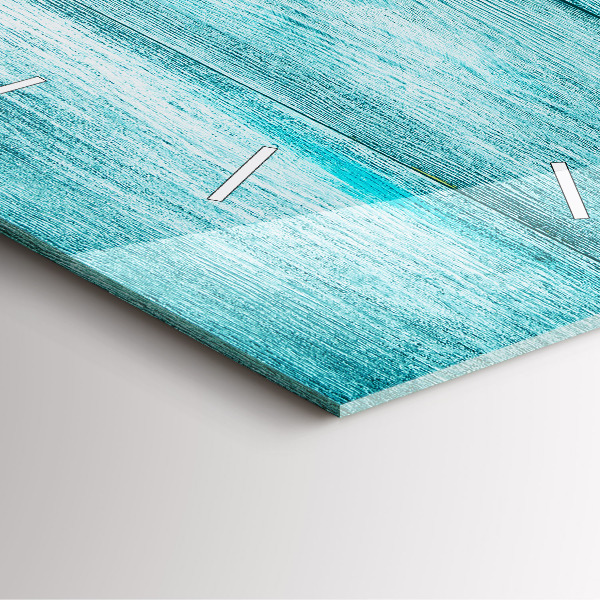 Pendule carrée en verre Vieux bois bleu