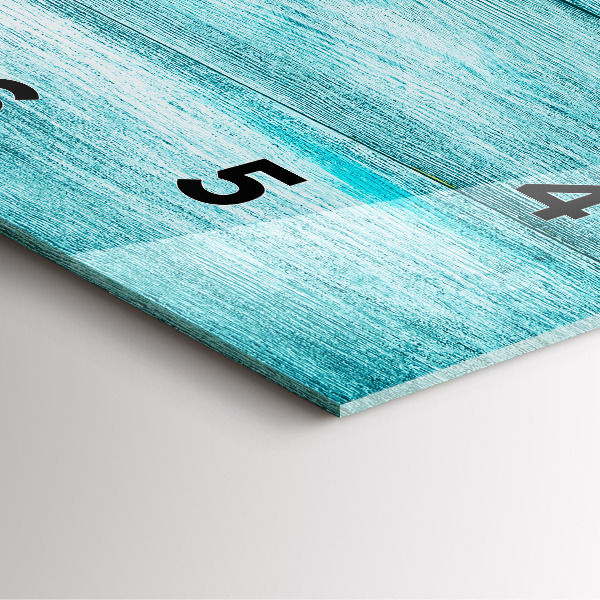 Pendule carrée en verre Vieux bois bleu