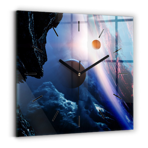 Pendule carrée en verre Grande Galaxie