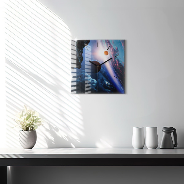 Pendule carrée en verre Grande Galaxie