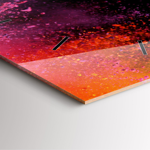 Pendule carrée en verre Explosion de couleurs