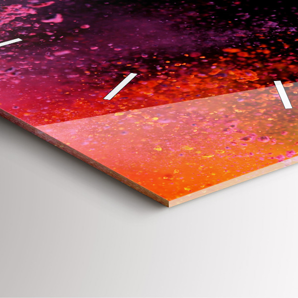 Pendule carrée en verre Explosion de couleurs