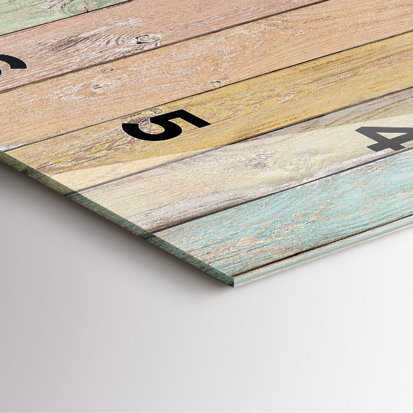 Horloge carrée en verre Des planches colorées