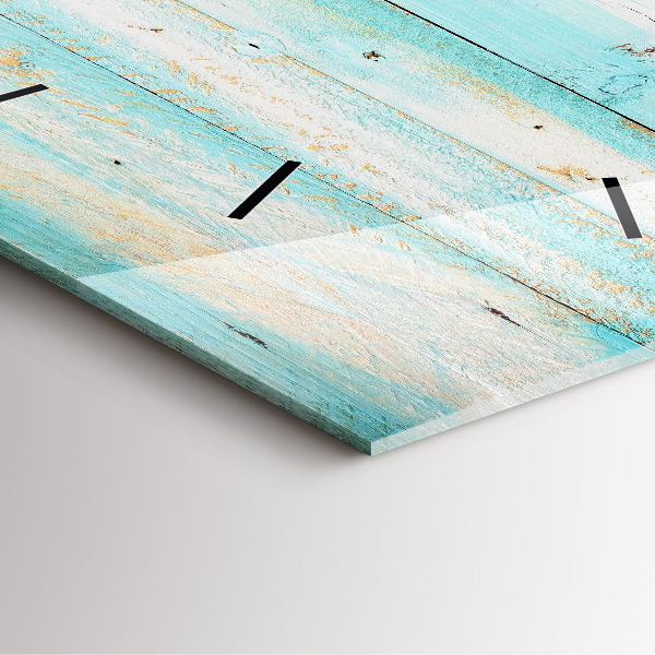 Horloge carrée en verre Tableaux bleus