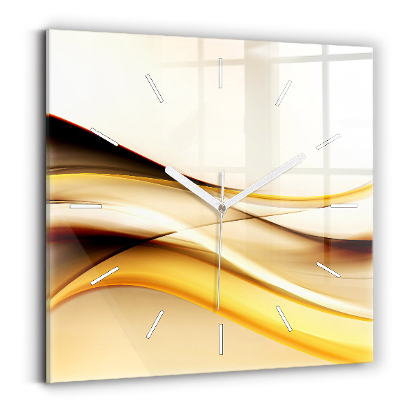 Horloge carrée en verre Vague abstraite
